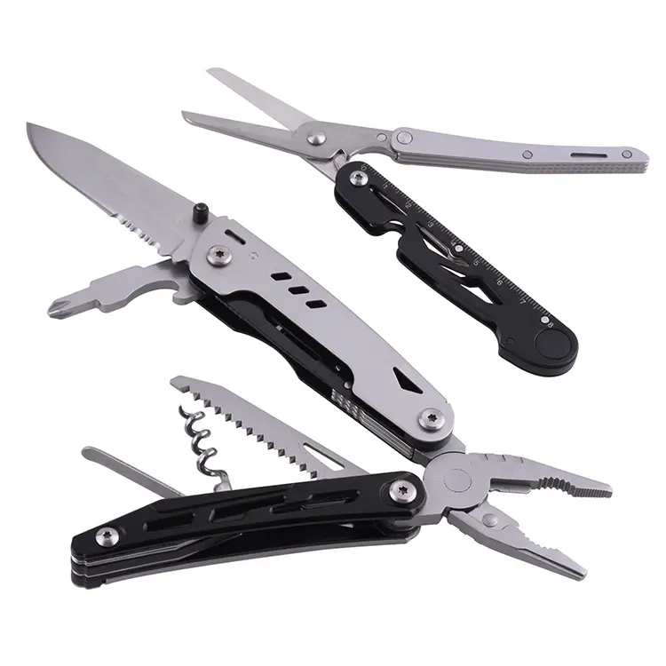 OEM multi-tool 11 in 1 functions anodized aluminum detachable scissors handle YR-6217