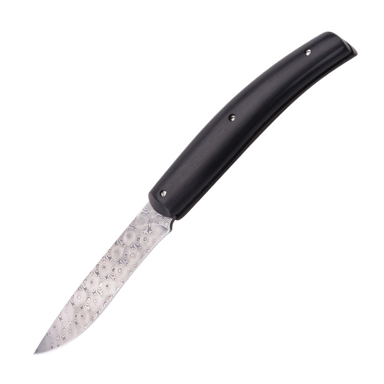 Складной карманный нож OEM, лезвие из дамасской стали, ручка из черного дерева GC-1756D-BW