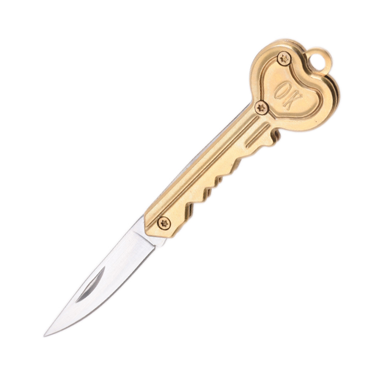 Couteau de poche pliant OEM 3Cr13 Lame 3Cr13 Poignée SS-0803 (doré)
