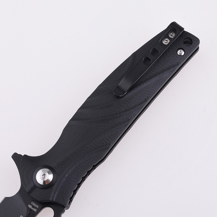  SHIELDON Bazoucan EDC - Cuchillo de bolsillo para uso diario,  hoja D2 con revestimiento de titanio de 3.43 pulgadas, cuchillo EDC con  cerradura de mango G10 : Herramientas y Mejoras del Hogar