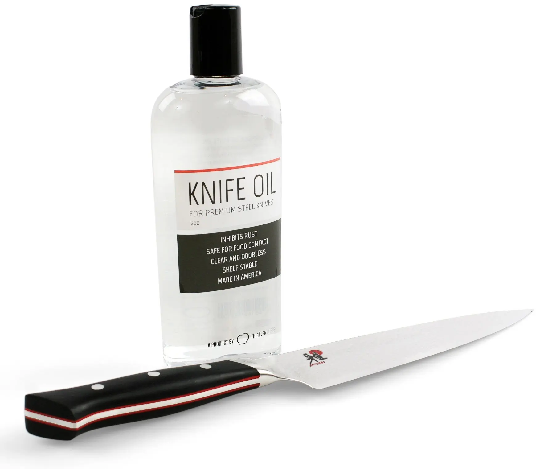Нож Thirteen Chefs и масло для заточки