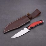 Coltello a lama fissa con lama D2 OEM Maniglia G10 rosso vino DJ-2501P