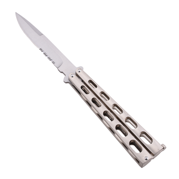 OEM EDC faca borboleta aço inoxidável cor prata tamanho grande colorido JLD-C-28C