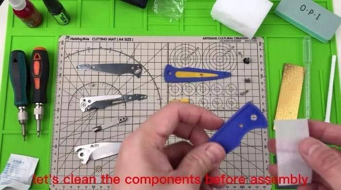 Procedimento completo desde a desmontagem até a montagem da faca Colibri da Shieldon , Shieldon