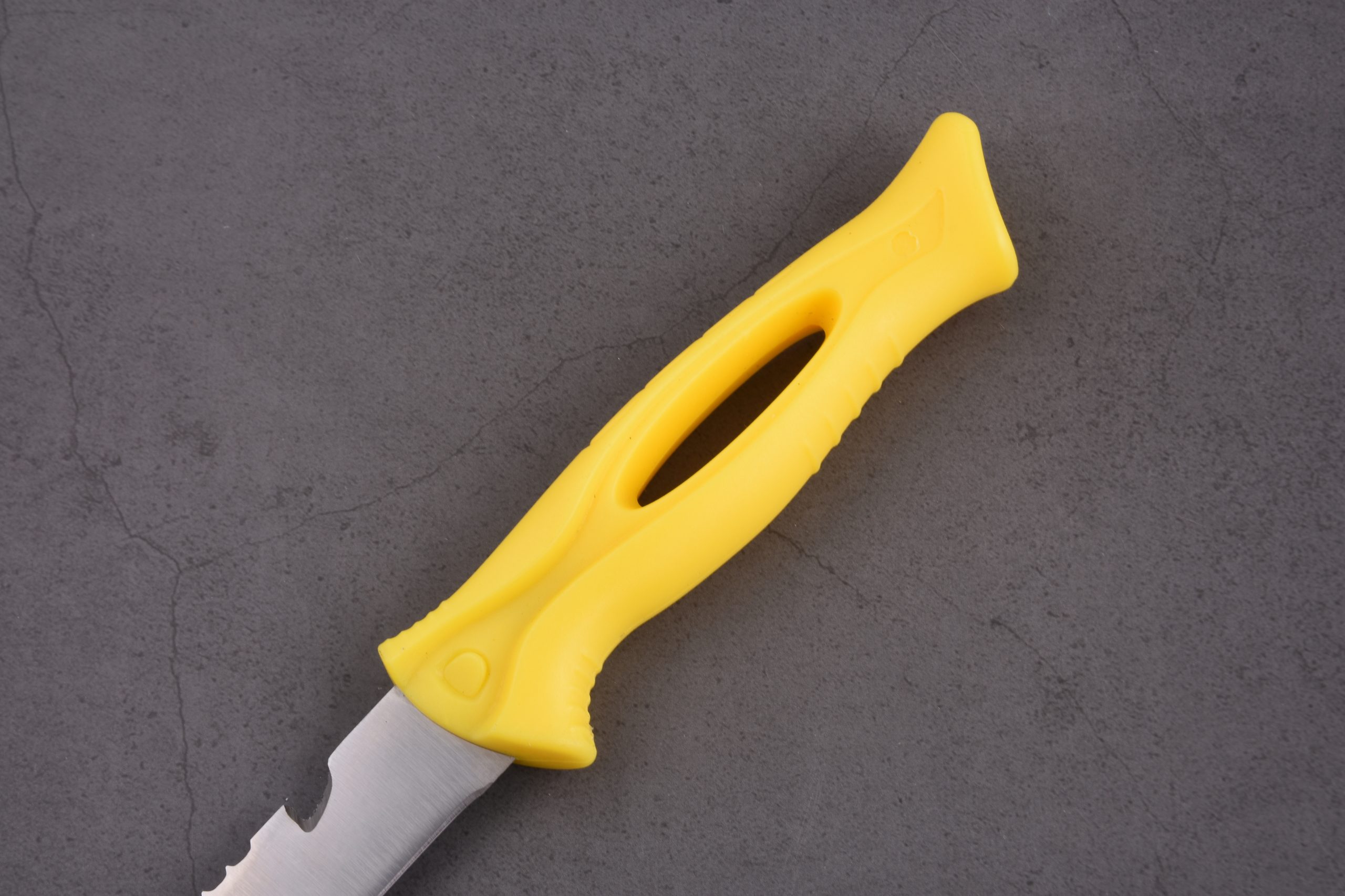 OEM Fixed Fishing Knife 3Cr13 Blade PP Handle with PP sheath yellow  FX-22652-A - Shieldon