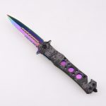 OEM folding knives 3Cr blade anodized aluminum handle rainbow titanium coating finish LS-2567-A