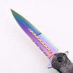 OEM folding knives 3Cr blade anodized aluminum handle rainbow titanium coating finish LS-2567-A