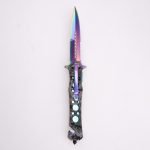 OEM folding knives 3Cr blade anodized aluminum handle rainbow titanium coating finish LS-2567-A