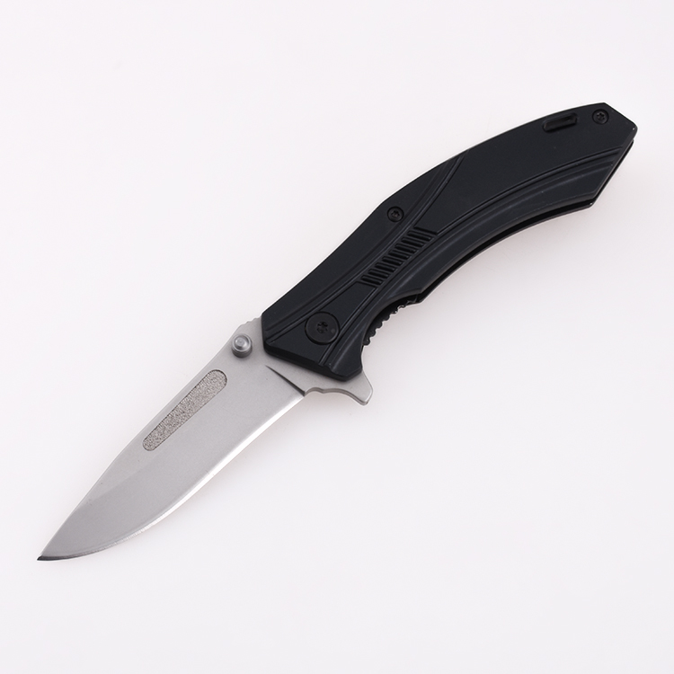 OEM folding knives 5Cr satin blade anodized aluminum handle steel ball bearing fast open LS-2568