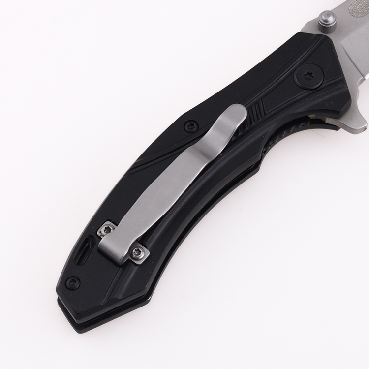 OEM folding knives 5Cr satin blade anodized aluminum handle steel ball bearing fast open LS-2568