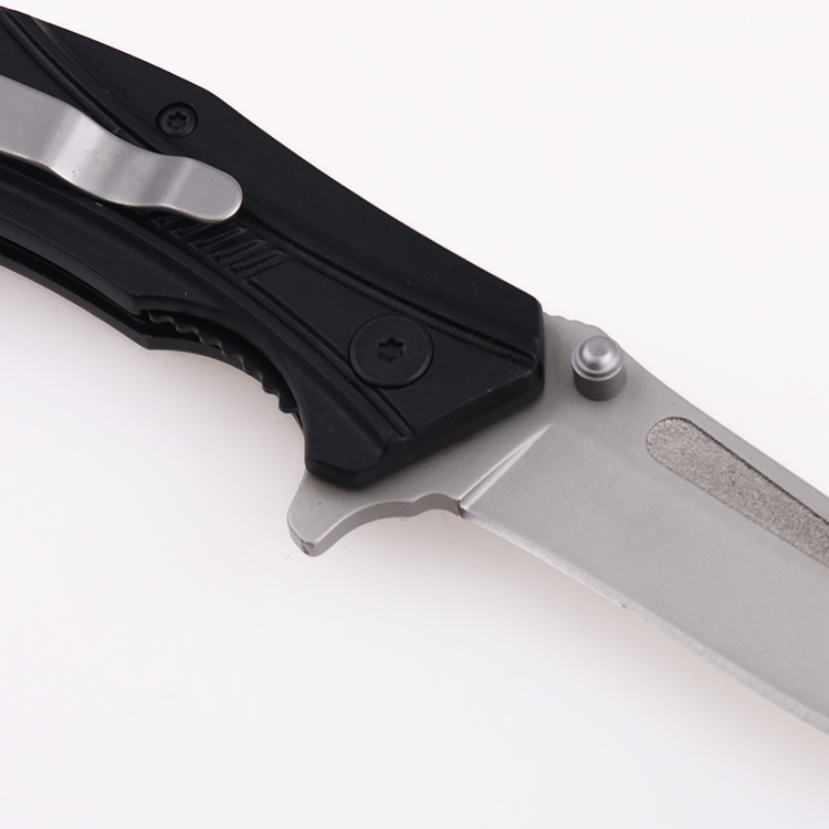 OEM folding knives 5Cr satin blade anodized aluminum handle steel ball bearing fast open LS-2568