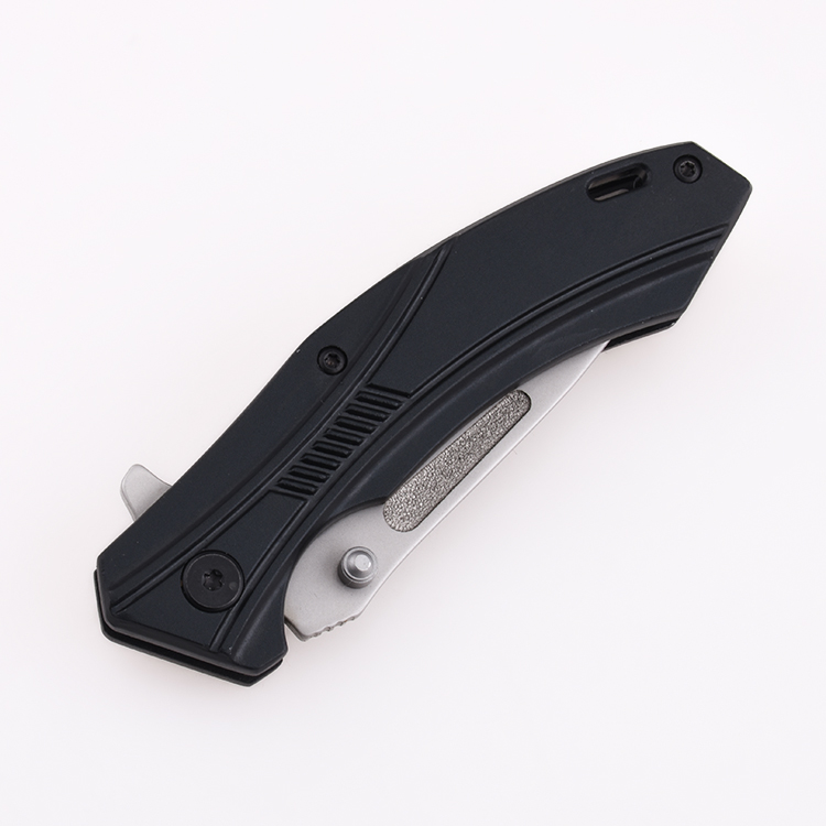 OEM folding knives 5Cr satin blade anodized aluminum handle steel ball bearing fast open LS-2568