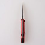 Coltello chiudibile OEM rivestimento rosso acciaio inossidabile + manico in plastica lama seghettata lockback HF-KS19