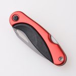 Coltello chiudibile OEM rivestimento rosso acciaio inossidabile + manico in plastica lama seghettata lockback HF-KS19