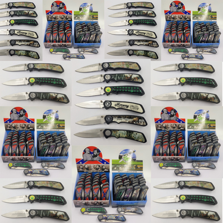 OEM Folding knife set sample handle figure free match option pivot customization JLD-C-003(U)