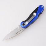 OEM Folding knives blue coating stainless steel + PP handle serrated blade lockback HF-KS19