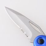 OEM Folding knives blue coating stainless steel + PP handle serrated blade lockback HF-KS19