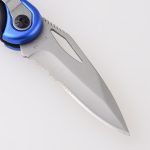 OEM Folding knives blue coating stainless steel + PP handle serrated blade lockback HF-KS19