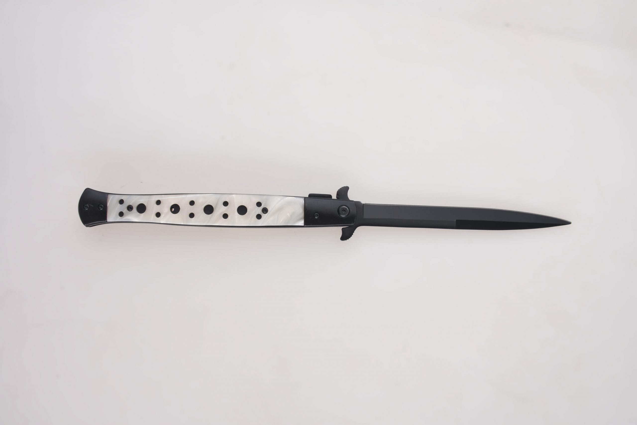 OEM folding knives long black blade crystal acrylic handle switchblade automatic open FR-0511