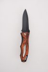 OEM folding knives wooden handle hollow lanyard hole blackened drop point blade FR-0508