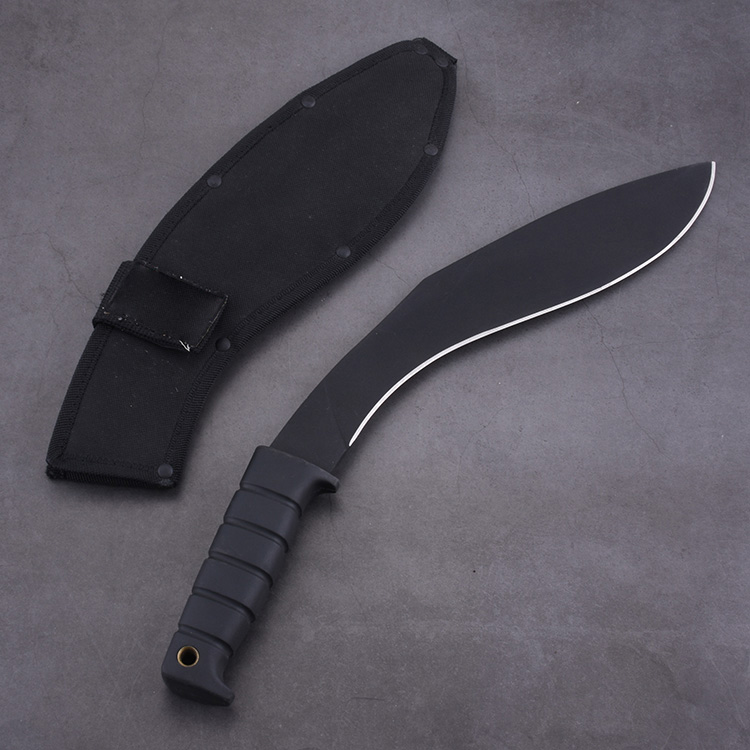 YML-BKUK patte de gros chien Kukri machette poignée noire en caoutchouc utilisation de survie