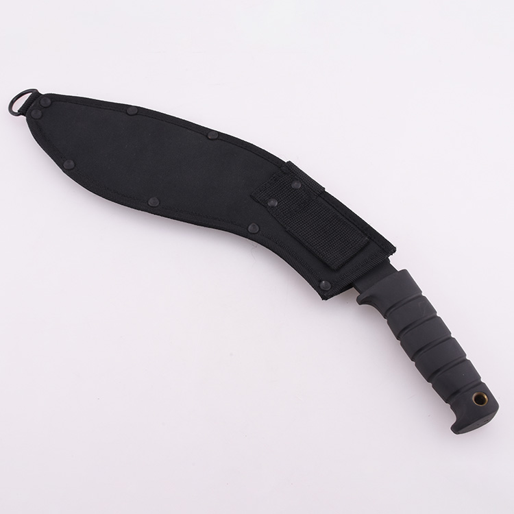 YML-BKUK patte de gros chien Kukri machette poignée noire en caoutchouc utilisation de survie