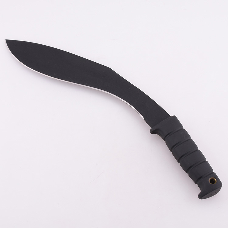 YML-BKUK patte de gros chien Kukri machette poignée noire en caoutchouc utilisation de survie