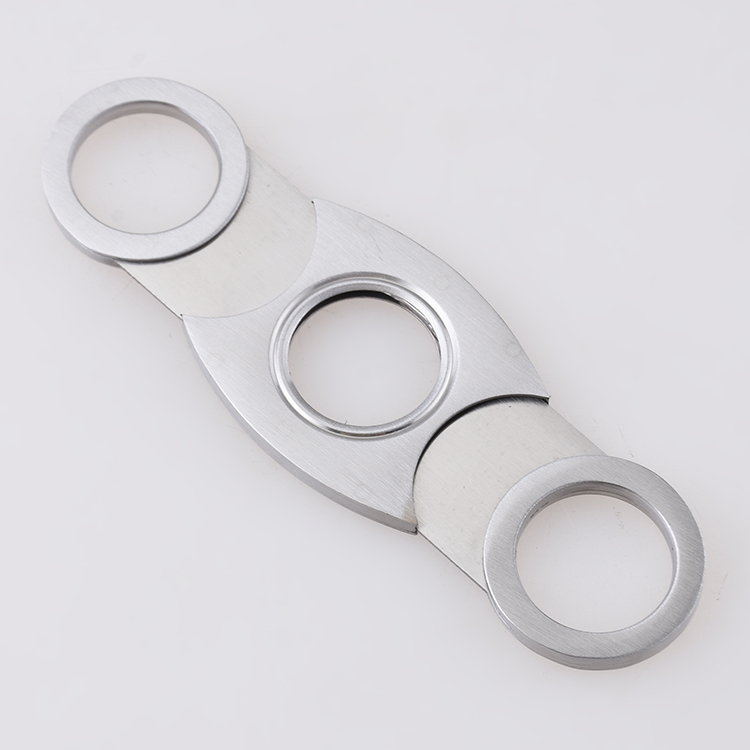 Cigar cutter stainless steel satin handle 420J2 blade stock XJ-1015 s03