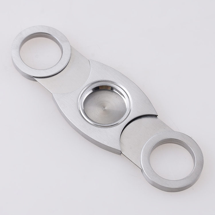 Cigar cutter steel satin handle 420J2 blade spot stock XJ-1014 s03