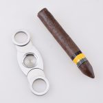 Cigar cutter steel satin handle 420J2 blade spot stock XJ-1014 s07