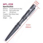 Outil de stylo tactique en aluminium anodisé MG-MPL-008 s23