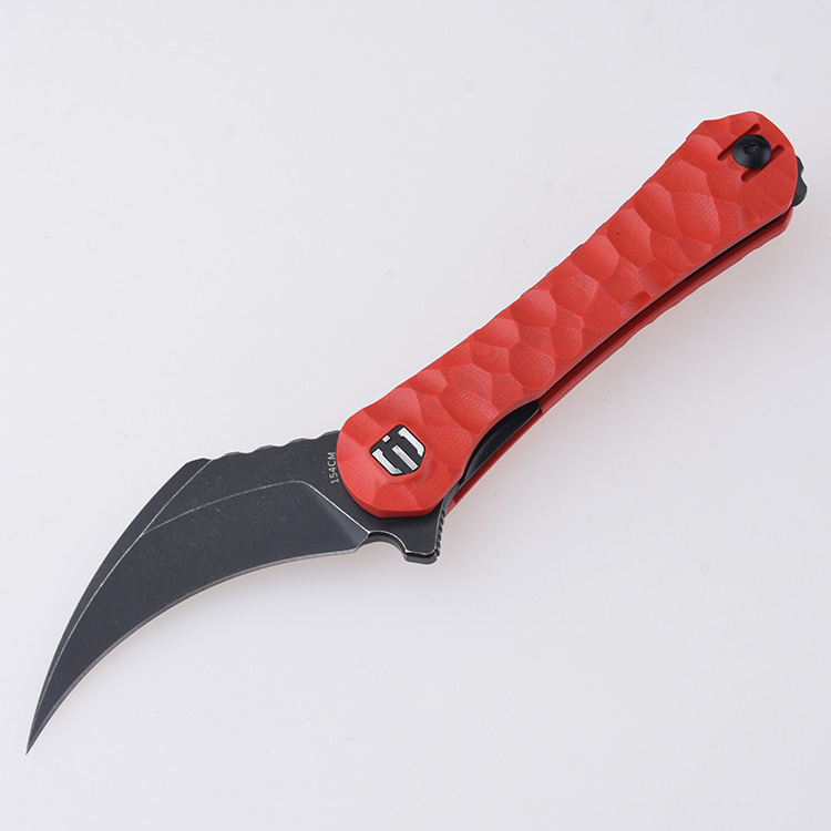 DC01D Scythe 154CM blackwash red G10 s02