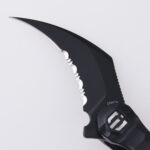 DC01H Scythe 154CM serrated black rock pattern PEI s04