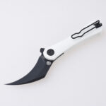 DC01I Scythe 154CM black titanium coating white G10 s03