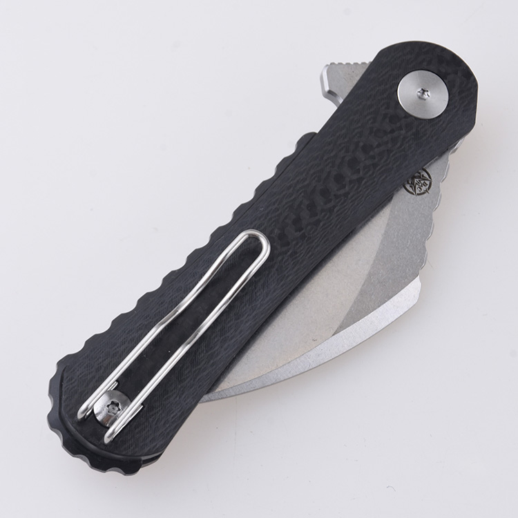 DC01N Scythe 154CM serrated stonewash carbon fiber s12