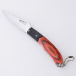 HU-2513 folding knife plastic wood color handle stock r04