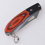 HU-2513 folding knife plastic wood color handle stock r12