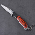 HU-2514 folding knife plastic wood color handle stock s02