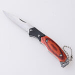 HU-2514 folding knife plastic wood color handle stock s04