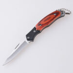 HU-2514 folding knife plastic wood color handle stock s05