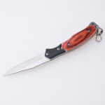 HU-2514 folding knife plastic wood color handle stock s06