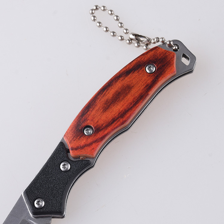 HU-2514 folding knife plastic wood color handle stock s09