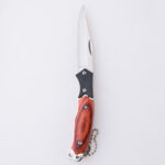 HU-2514 folding knife plastic wood color handle stock s10