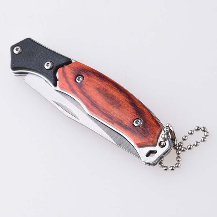 HU-2514 folding knife plastic wood color handle stock s11