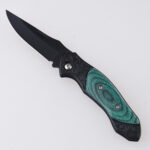 HU-2535 folding knife PP green wood handle wholesale source s01