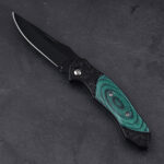 HU-2535 folding knife PP green wood handle wholesale source s09