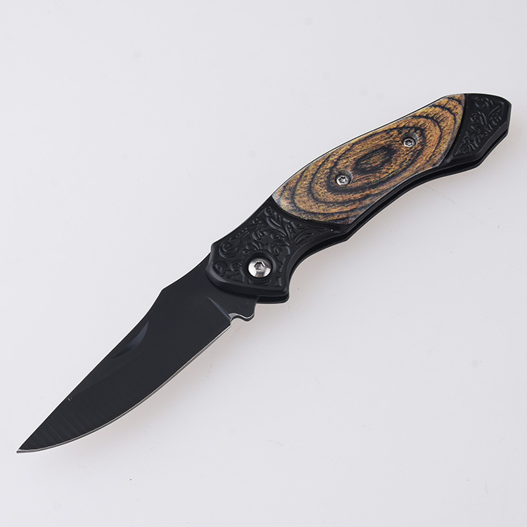 HU-2536 folding knife PP brown wood handle wholesale source s02