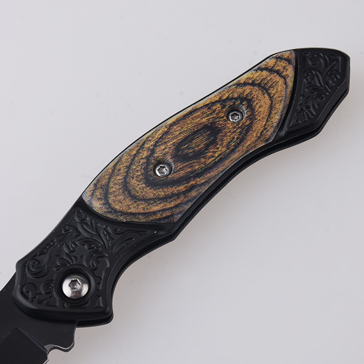 HU-2536 folding knife PP brown wood handle wholesale source s05