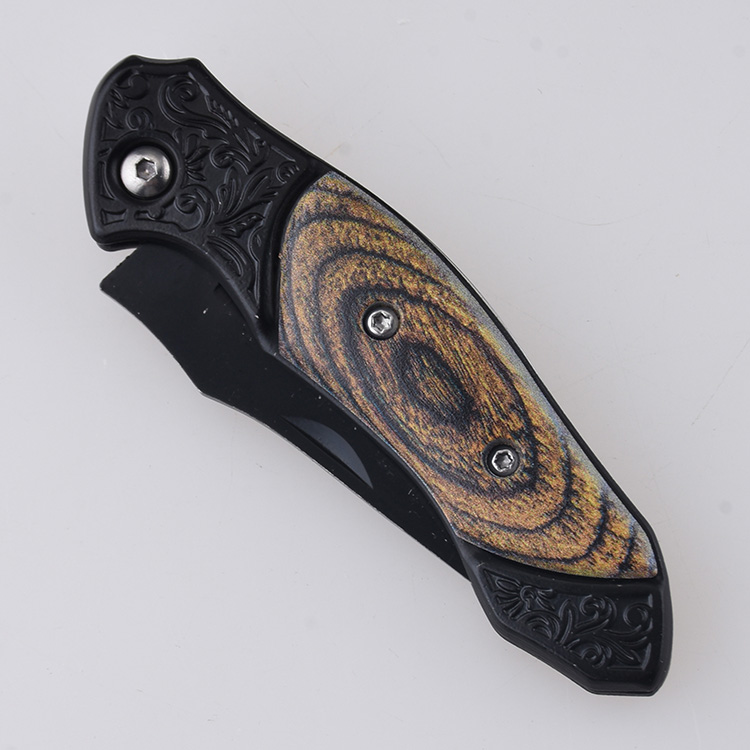 HU-2536 folding knife PP brown wood handle wholesale source s10