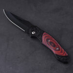 HU-2537 folding knife PP red wood handle wholesale source s09